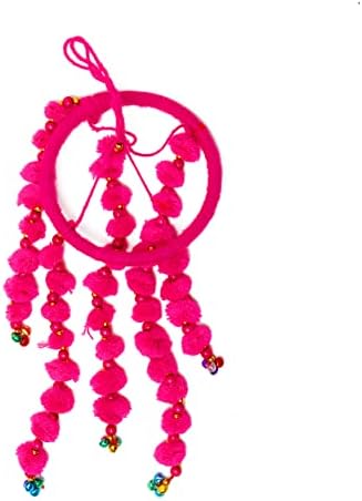 Okrugli središnji ružičasti pom pom zid viseći zidni krov Strop Viseći ukrasni jhoomar vještaci ukrasi zabave ukrasi za dom festival