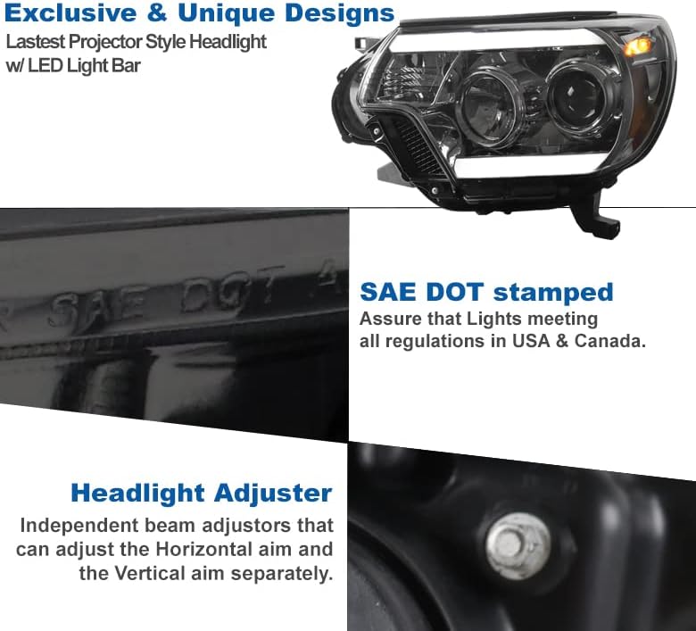 LED prednja svjetla s dimnim projektorom ADO prednja svjetla sa 6-inčnim bijelim LED prednjim svjetlima ADO za pickup 2012-2015 izdanje