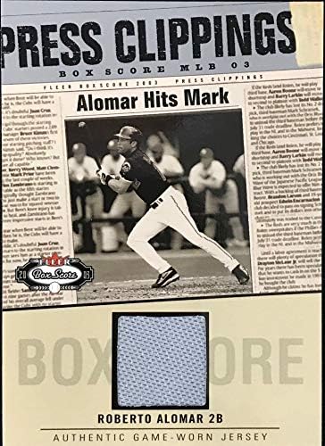 Roberto Alomar Jr Unfignid 2003 Fleer Game Igrani Jersey Card - MLB igra koristila dresove