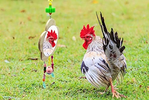 Vehomy pileći igračke za kokoši s ogledalima pileće drvo ogledalo igračka s zvonom za piliće kokoši pijetao