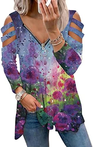 Pullover za žene kapuljače za majice koje se nose s gamašama majica jeseni modni vrhovi skakači vrhovi trendi tunika b-purple