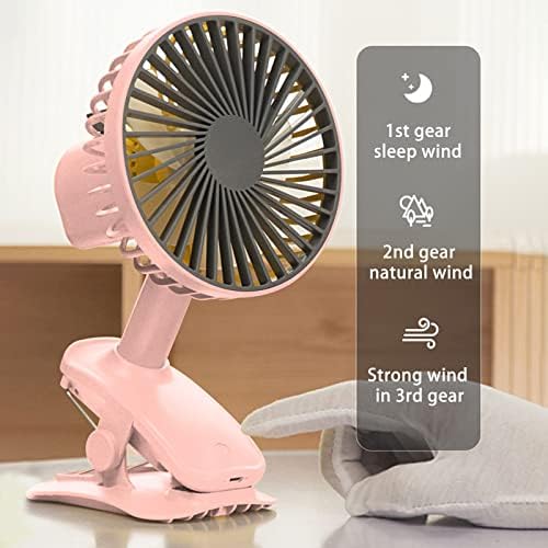 Ke1clo ventilator za isječak za krevet na kat, uzgajajte ventilator ventilatora s 3 brzine, ultra tihi ventilator stola, USB Powered