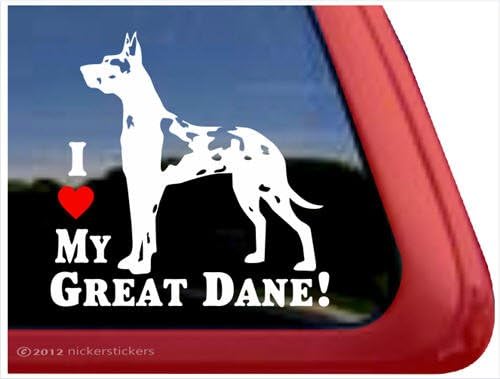 Volim svoj veliki Dane! ~ Harlequin Veliki Dane vinil prozor automatska naljepnica naljepnica