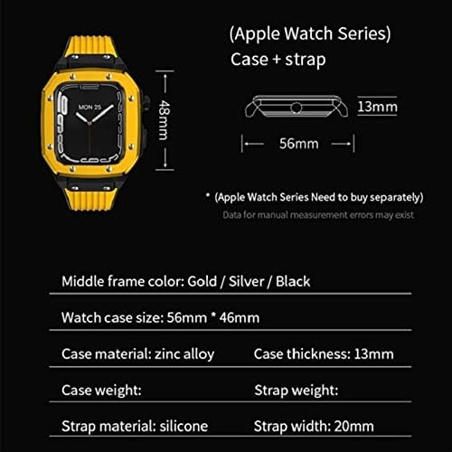 Neyens ALLOY FATCH FATCE za Apple Watch Series 8 7 6 5 4 SE 45 mm 42 mm 44 mm luksuzni metal metal gume od nehrđajućeg čelika modifikacija