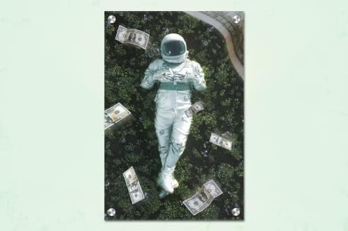 EGD akrilni stakleni okvir Moderna zidna astronaut serija - akrilna zidna umjetnost - Slika Foto Photo Tiskanje Umjetničko djelo -