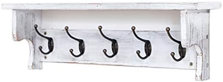 Rureu kaput vješalica s 5 metalnih kuka, zidni stalak za ulaznu kaputu, ukrasni zidni okvir, kaputa za kaput za ulaz kupaonice kuhinja