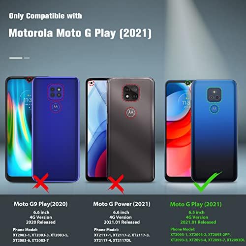 Bniut za Motorola Moto G Play 2021 SLUČAJ: Dvostruki sloj zaštitne teške teške telefone poklopac mobitela otporan na udar s leđima