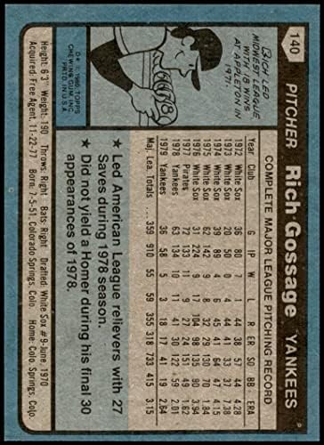 1980. Topps 140 guska gossage New York Yankees NM Yankees