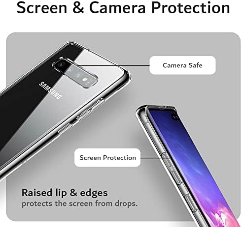 Tudia Ultra Thin TPU Clear Case kompatibilan sa Samsung Galaxy S10 Plus, laganim udarnim udarcem Ultra Slim Clear TPU zaštitni poklopac
