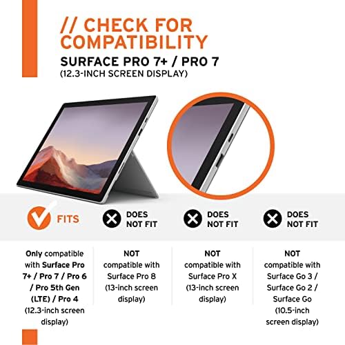 Slučaj UAG Microsoft Surface Pro 7 Plus/Pro 7/Pro 6, Metropolis Black + Microsoft Surface Pro 7 Plus/Pro 7/Pro 6 Protector Staklo zaslon,