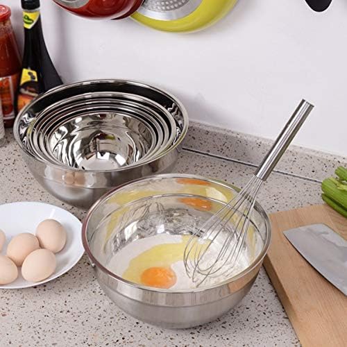 OVAST Zdjela za miješanje od nehrđajućeg čelika zdjela za miješanje jaja duboko voćna zdjela za salatu jaje jaje.