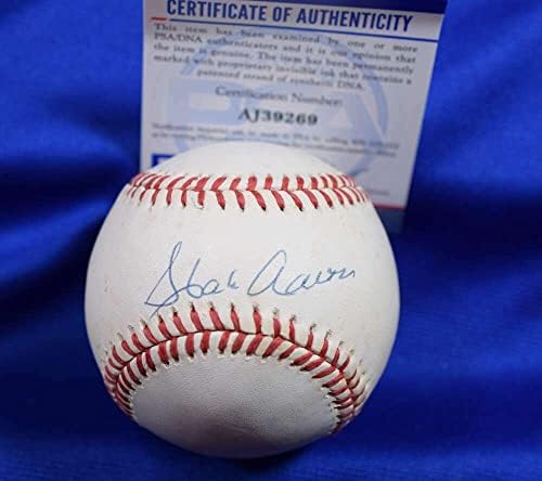 Hank Aaron PSA DNK Cert Autograph National League Onl potpisao bejzbol - Autografirani bejzbols