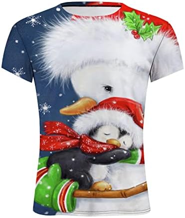 XZHDD božićni vojnik majice kratkih rukava za muške, smiješni Xmas Djed Mraz Tiskani casual stranke Crewneck TEE TOPS