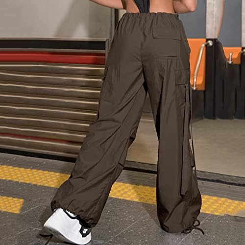 Keusn široke teretne hlače za žene plus veličine visoke joge hlače s džepovima y2k visoki struk vrećastih teretnih hlača hlače