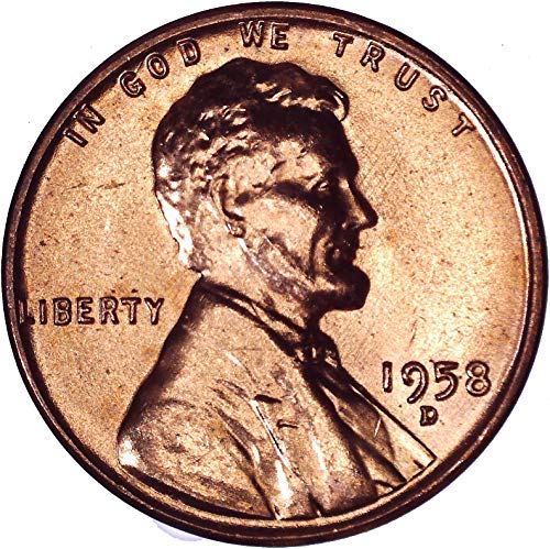 1958. D Lincoln Wheat Cent 1c Sjajno necirkulirano