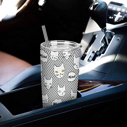 Grafičke mačke putnice od nehrđajućeg čelika izolirana boca s vodom za putnicu šalica kave za vruća i hladna pića