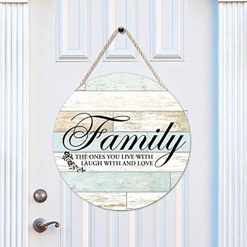 10 x10 obitelj one s kojima živite s smijehom i ljubavlju citiraju znak za vrata za ulazne kuće dekor obiteljski citat okrugli drveni