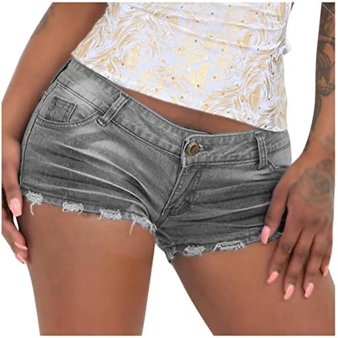 XXBR odsječen traper kratke hlače za žene, ljetni niski struk srušeni rub rupa nevolje traperice sitne seksi vruće hlače hlače