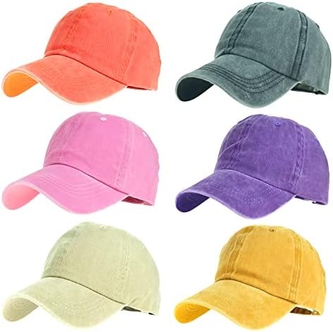 6 pakiranja u nevolji bejzbol kape, unisex pamučni vintage tati šeširi, logotip bez pamučnih šešira pamučnih šešira