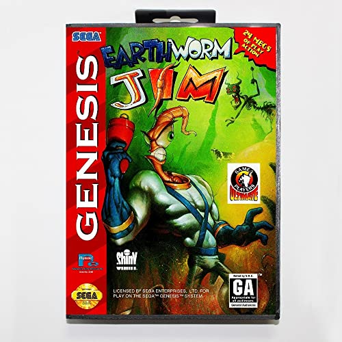 Samrad 16-bitni SEGA MD IGRATSKI IGRE SA TIONCAR-om s karticom za igre na maloprodaji-JIM Worthworm Games za Megadrive Genesis System