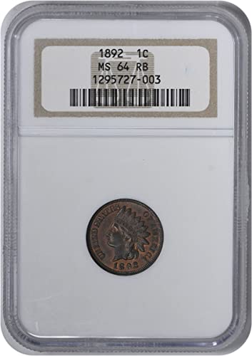 1892. p Indian Cent NGC MS64RB