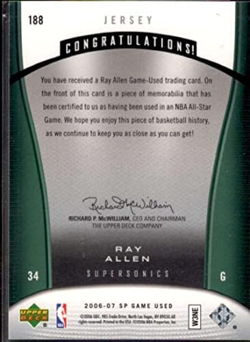Ray Allen Jsy Card 2006-07 SP igra korištena 188