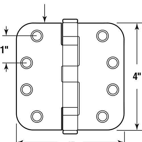 Proizvodi za glavnu liniju U 1157053 Zglobovi vrata Komercijalna glatka okreta 2 kuglični ležaj, 4 inča x 4 inča s 5/8 inča.