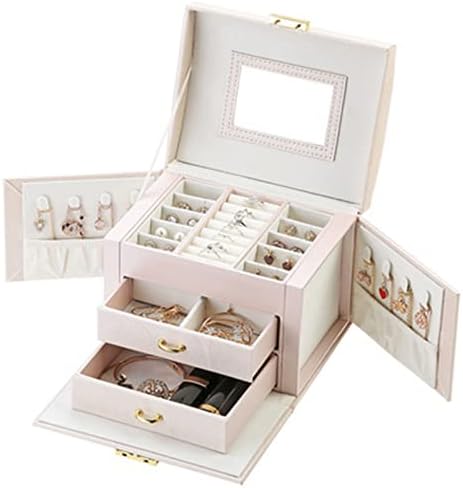 * Izvrsna kutija za nakit velika kutija za nakit od umjetne kože za djevojčice kutije za nakit naušnice prsten ogrlica kutija za pohranu