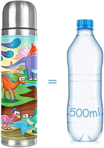 Vakuum od nehrđajućeg čelika, izolirana šalica, dinosaur multi svjetski print termos boca za vodu za vruća i hladna pića Djeca odrasli