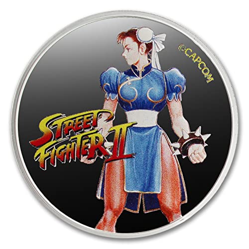 2021 FJ 1 Oz Silver Fiji Street Fighter II 30. godišnjica Chun-Li boja briljantna necirkulirana s potvrdom o autentičnosti 50c bu