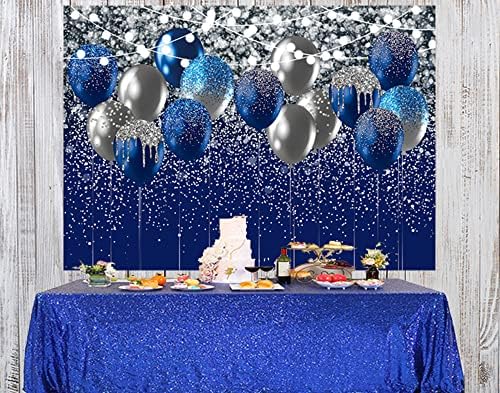 CHAIYA 8x6FT Royal plava pozadina Ukras zurke balonima Pozadina za obiteljski rođendan, maturalne večeri, Maturalne večeri, dekoracija