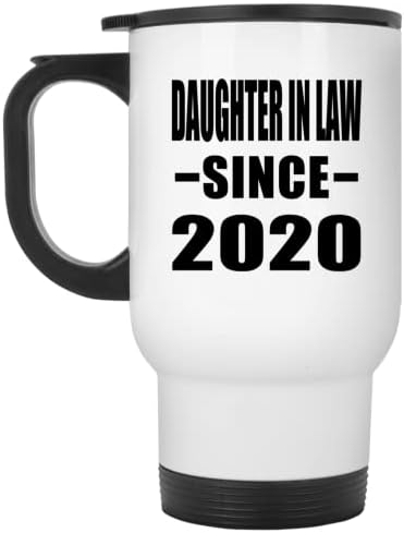 Designsify kćer u zakonu od 2020., bijela putnička šalica 14oz nehrđajući čelik izolirani Tumbler, Pokloni za rođendansku obljetnicu