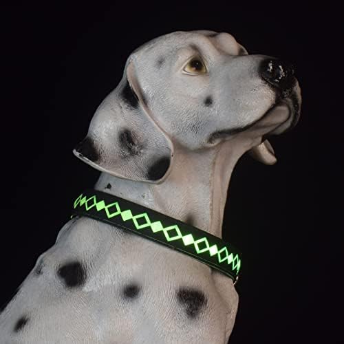 Ugledni LED svjetlosni ovratnici za pse, meki materijal s 3D lijepim dizajnom, USB-C punjivi, 15 načina mijenjanja, crno)