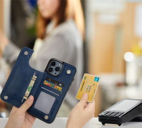 Torbica za novčanik dizajnirana za 13 do 6,7 inča, držač kreditne kartice Od PU kože, preklopna torbica za mobitel s 2 magnetska zatvarača,