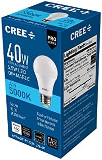 Led Cree Lighting A19-40W-P1-50K-E26-U1 Pro serije A19 snage 40 W, broj 1, dnevno svjetlo