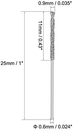 UxCell 0,9 mm Dijamantni zakretni zavojni komadići velike brzine čelika za staklene morske školjke kamene pločice 5 pcs