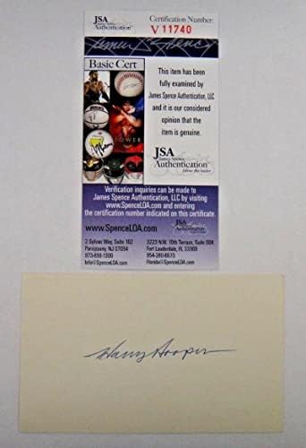 Harry Hooper potpisao je 3x5 bejzbol Hof igrao Babe Ruth Red Sox World Seri JSA Coa - Autografirani bejzbol