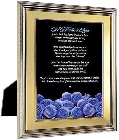 Plave ruže za mamu poklon za majčin dan, pjesma u zlatnom metalnom okviru od 5x7 inča od sina