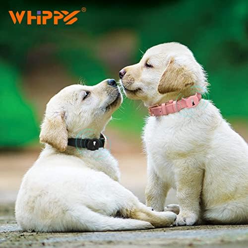 Whippy airtag kožni dog ovratnika GPS Tracker Air Tag Puppy Colpar Podesiva mekana kože podstavljena pseća ogrlica s kućicom držača
