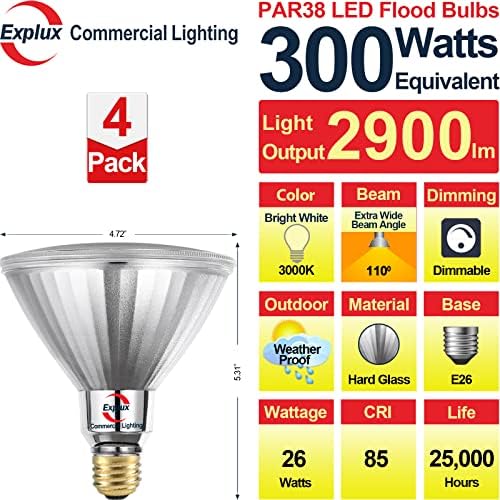 938 LED reflektorska svjetiljka od 300 vata, Ultra svijetla, 2900 lumena, prigušiva, vanjska Vodootporna i protiv starenja, puna stakla,