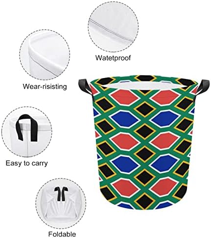 Sažetak košara za rublje sa zastavom Južne Afrike sklopiva košara za rublje torba za odlaganje rublja s ručkama