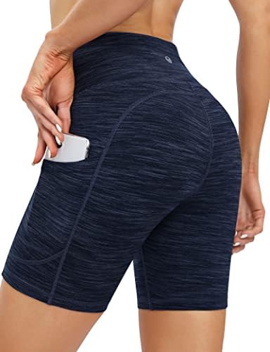 IUGA biciklističke kratke hlače Žene 6 Kratki trening ženke s džepovima visoki struk joga trčanje u teretani spandex kompresije kratke