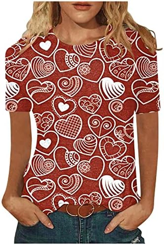 Žene vole Srčanu duksericu Valentine Grafička košulja Ljubavno srce slovo Print Twisheirt casual vrhovi pulover