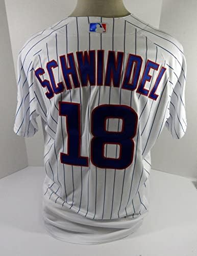 2022. Chicago Cubs Frank Schwindel 18 Igra izdana dres bijele Pinstripe 46 42 - Igra korištena MLB dresova