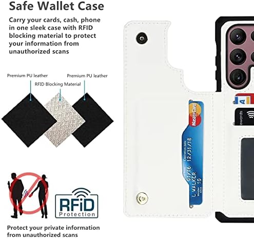 Torbica za telefon iCoverCase za Samsung Galaxy S22 Ultra Case nositelj kartice, novčanik S22 Ultra Case za žene i djevojčice, torbica