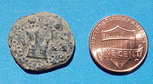 Španjolski dvorac i lav Kolonijalni karipski gusarski coin bakar vrlo dobri detalji