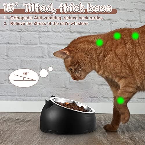 4 kom povišene zdjele za hranu za mačke zdjela za mačke od nehrđajućeg čelika nagnuta na 15 tisuća podignutih zdjela za mačke zdjela