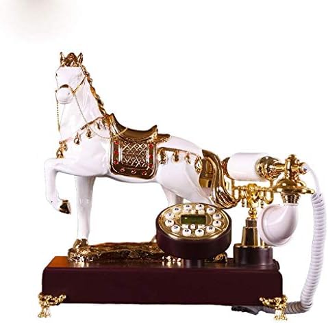 KLHHG Telefon antiknog stila s drvetom i tijelom, funkcionalnim rotacijskim biranjem i klasičnim metalnim zvonom