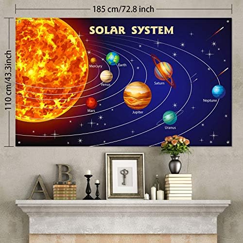 Dekoracije za zabave Sunčevog sustava, vrlo veliki plakat planeta Sunčevog sustava od tkanine za obrazovne potrepštine za zabave na